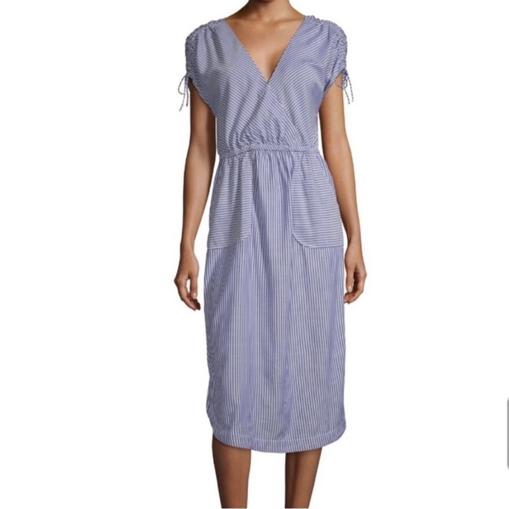 Peyton & Parker dress blue white stripes medium
